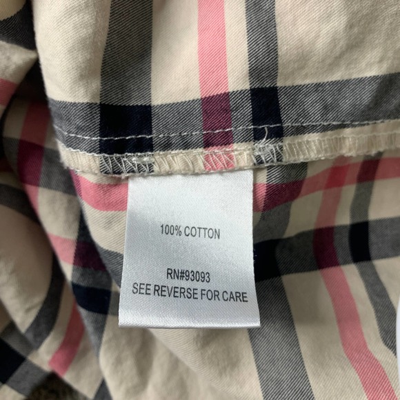 Tyler Boe Womens Shirt Size Small Cream/Pink/Gray Plaid Long Sleeve Button Up - Picture 9 of 11
